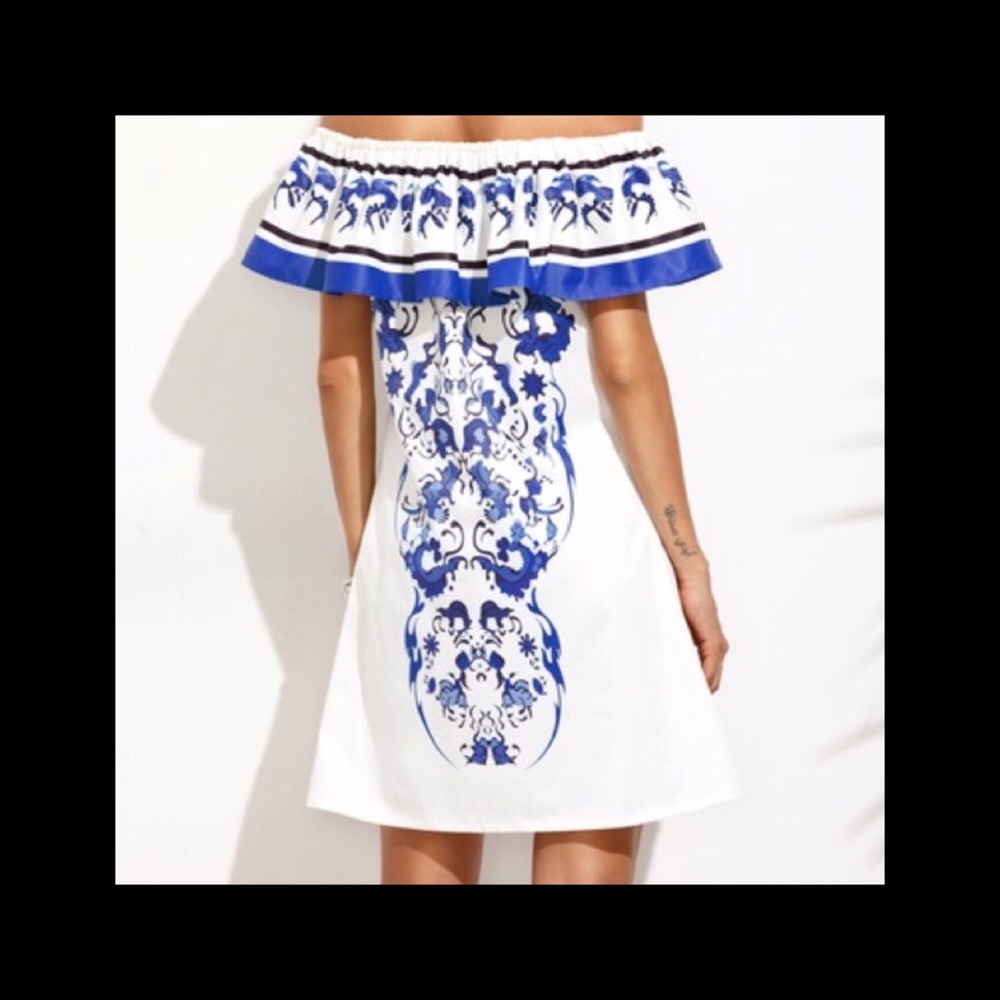 1 M left! Off shoulder print dress - Picture 6 of 6